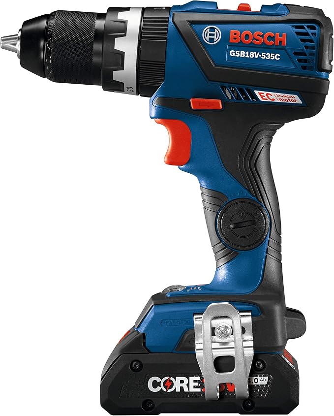Bosch GSB18V-535CB15-RT 18V Lithium-Ion Brushless 1/2 in. Cordless Hammer Drill Driver Kit (4 Ah) (Renewed)