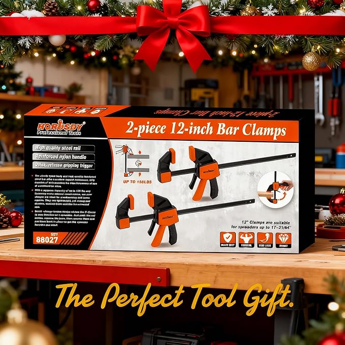 HORUSDY 12'' Bar Clamps for Woodworking, 2PCS Quick F Wood Working Clamps Sets, with 150 LBS Load Limit