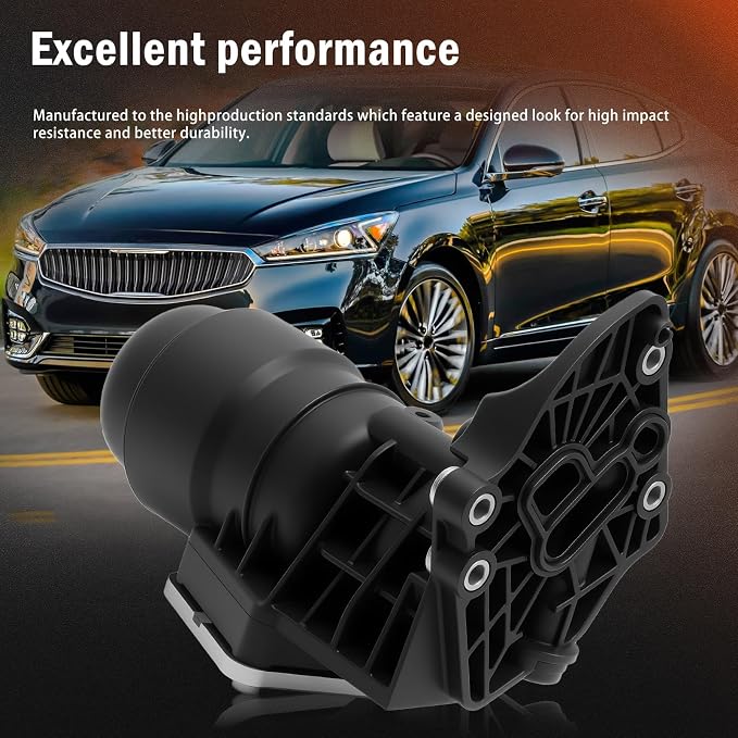 26300-3CAB1 Oil Filter Housing Assembly Compatible with 2015-2018 Sedona,2014-2016 Cadenza,2012-2018 Sorento, 2013-2018 Santa Fe, 2019 Santa Fe XL,2012-2017 Azera Replaces OE 26300-3CAB0