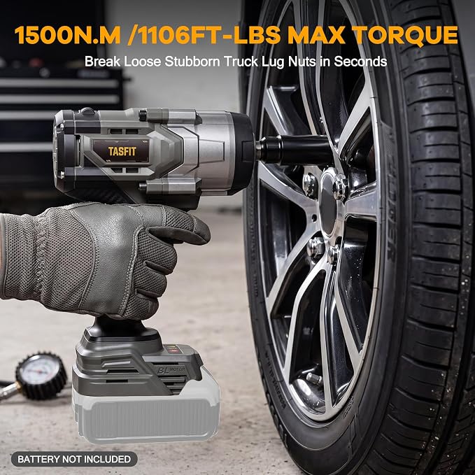Cordless Impact Wrench 1110Ft-lbs Compatible with DeWalt 20V Battery | 1500N.m High Torque Brushless 1/2'' Impact Gun, 3-Speed, 4 Sockets for Car, Truck, Tire Removal, Rusted Bolts(NO Battery)