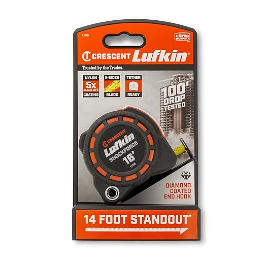 Lufkin 1-3/16" x 16' Sorce™ G1 Dual Sided Tape Measure - L1116