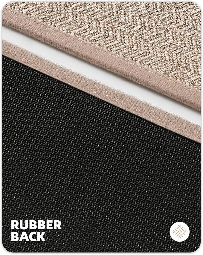 Color&Geometry Kitchen Rugs Kitchen Mats for Floor, 17"X59" Beige Kitchen Rugs Non Slip Washable with Rubber Backing, Low Pile, Quick Dry, Easy Clean Kitchen Runner Rug Kitchen Sink Mat