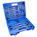 17Pcs Rotary Hammer Drill Bits and Chisel Set - SDS-Plus Carbide-Tipped Drill Bits and Chisels with Storage Case - Tools for Concrete Brick Stone and Other Masonry Construction Materials