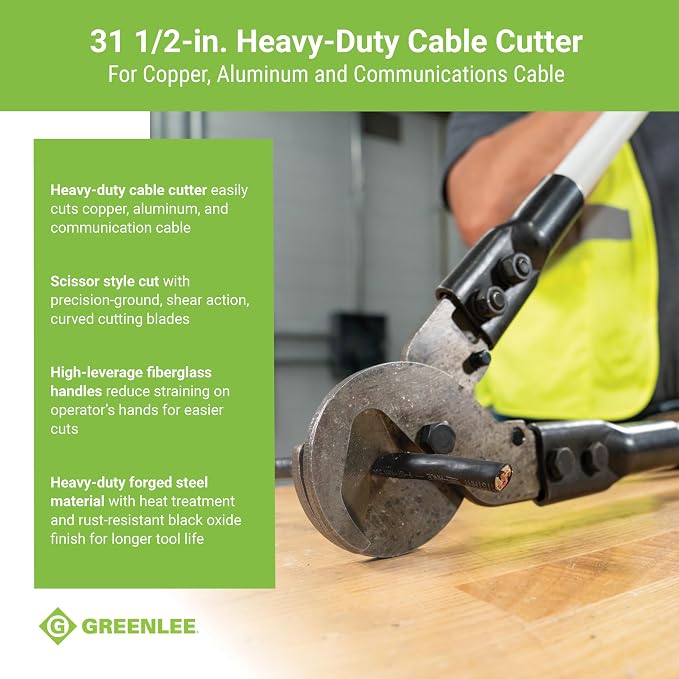 Greenlee 706 31-1/2" Heavy-Duty Cable Cutter for Copper, Aluminum, and Communications Cable