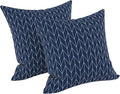 LVTXIII Outdoor/Indoor Throw Pillows, Decorative Throw Pillows with Inserts, 18”x18” Square Pillows for Bed, Couch, Sofa and Patio Furniture (Set of 2, Herringbone Navy)