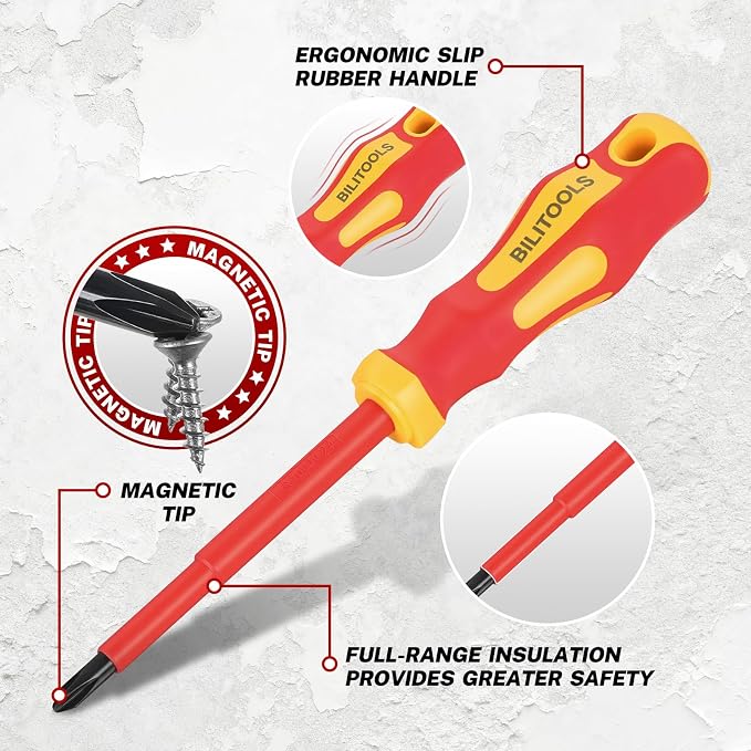 BILITOOLS 12-Piece 1000V VDE Insulated Screwdriver and Pliers Set