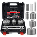 DAYDOOR Concrete Hole Saw Kit, 10-Piece Masonry Hole Saw Kit SDS Plus & SDS Max Shank Adapter, 1-3/16", 1-9/16", 2-9/16", 3-1/8", 4" Core Drill Bits Set for Brick, Cement Wall, and Stone