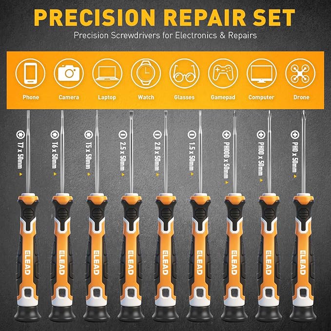86-Piece Magnetic Screwdriver Set, Torx/Slotted/Phillips Precision Screwdrivers, SAE & Metric Magnetic Nut Driver Set, Screwdriver Bits, Bit Holder with Sturdy Tool Box