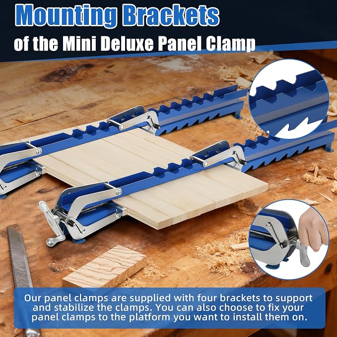 36 Inch Panel Clamps 2 Pack, 4-Way Pressure Steel Parallel Clamps Pre-installation Jigs Fit for 1/2" to 3" Cutting Boards, Tabletops, and Cabinet Cutting Board Clamps