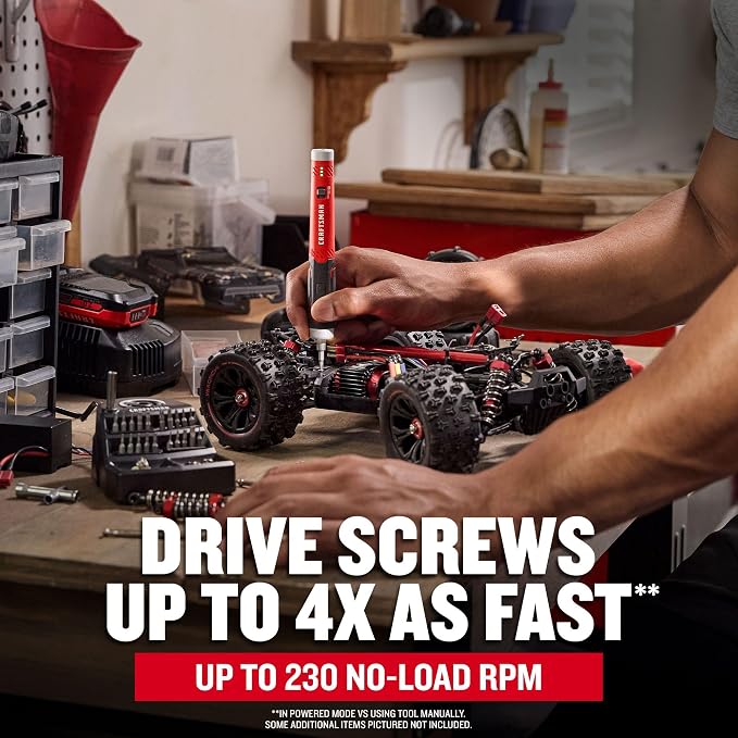 CRAFTSMAN Electric Screwdriver Cordless 25 Piece Kit, 4V Precision Screwdriver Set Rechargeable Power, USB Compatible, Includes Bit Set Storage, Charging Base, LED Light (CMHT66720)