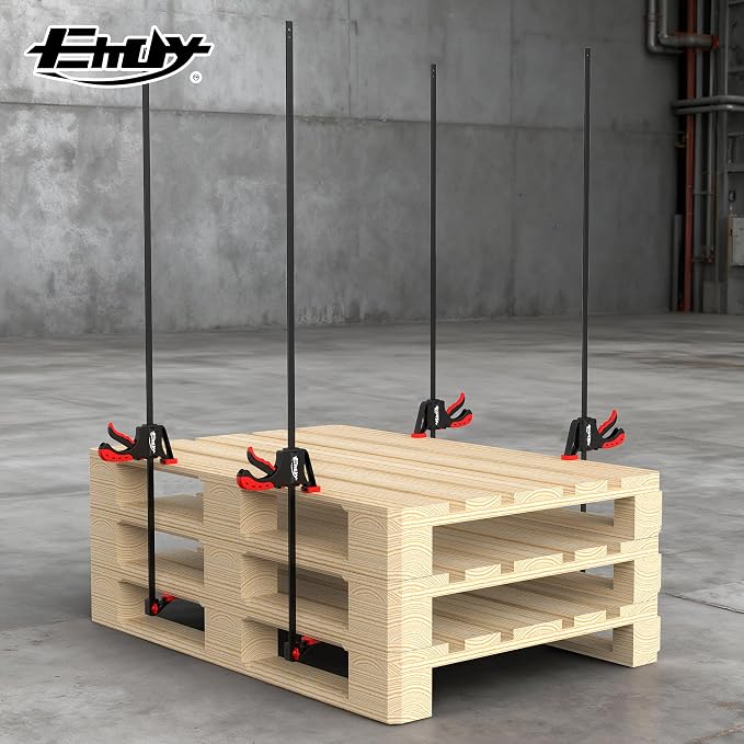 50" Bar Clamps for Woodworking 2-Piece, One-Handed Quick-Change F Clamp/Spreader with 130 LBS Load Limit, Wood Clamps for Gluing, Carpentry, DIY, and Woodworking