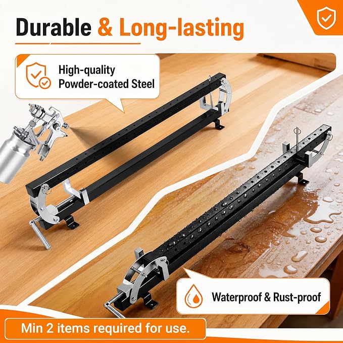 48" Panel Clamp 1 Pack with 2 U-Shaped Blocks, Fits Panels 6.8"-32" Length, 0.8" - 4.3" Thickness, Heavy Duty 4-Way Pressure Parallel Clamp with Powder-Coated Finish for Woodworking Projects