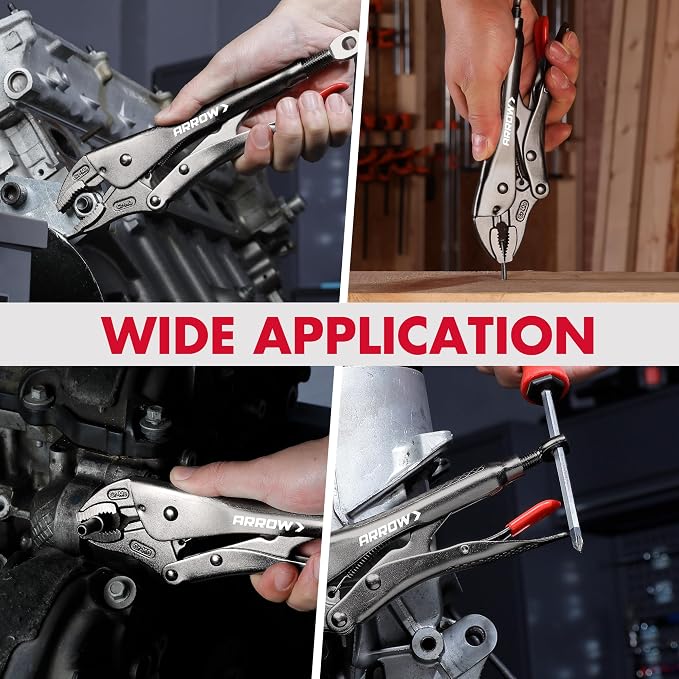 ARROW 2PCS Curved Jaw Locking Pliers Set 7" & 10"