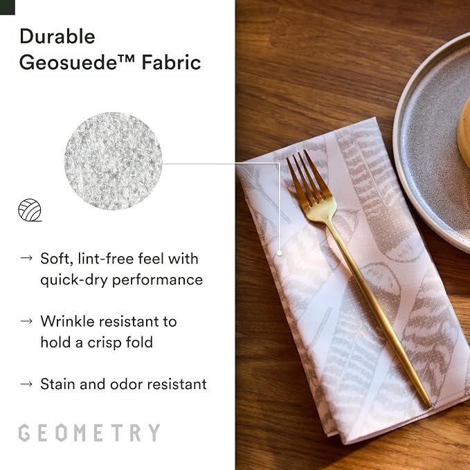 GEOMETRY Christmas Dinner Napkins - Premium Cloth Napkins - Quick Dry & Super Absorbent Table - Premium Geosuede Linen Napkins - Merry Xmas 19" x 19" - 6 Pieces