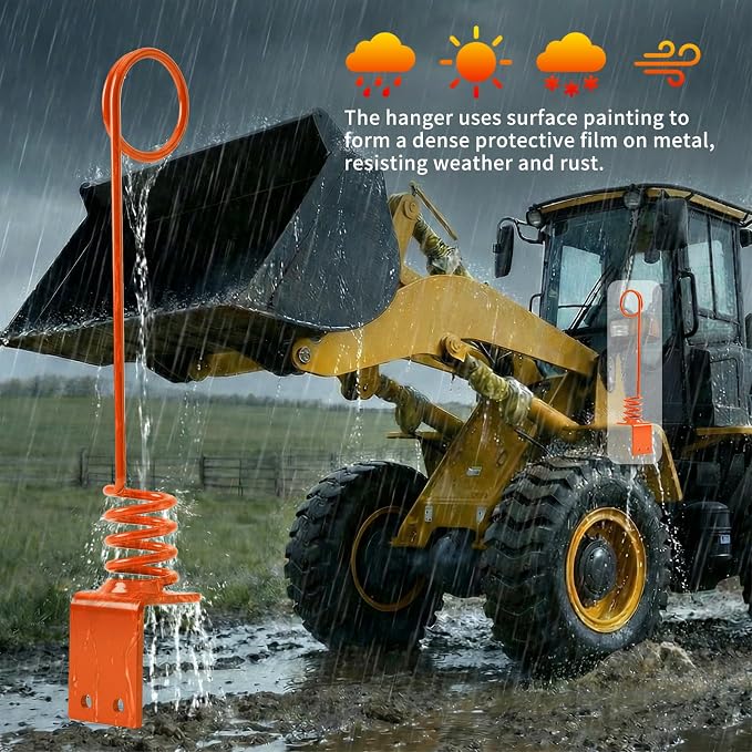 2PCS Orange Hydraulic Hose Hanger for Tractor - 0.3" Thick Plate