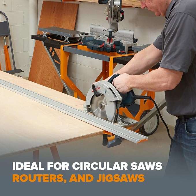 BORA 50” NGX Circular Saw Guide Rail, Clamp Edge for Circular Saws, Great for Straight Cross-Cutting Plywood Sheets and Routing Dados, 544050