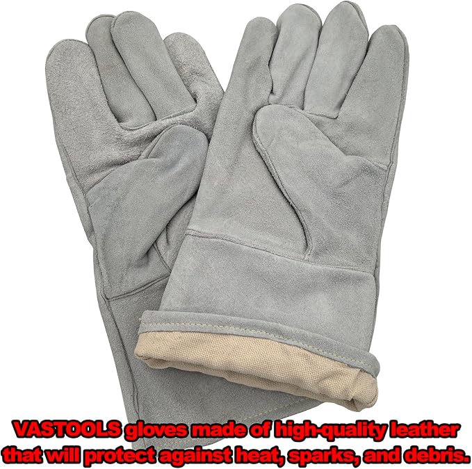 VASTOOLS Welding Accessories,6pc,Chipping Hammer 10.5",Leather Welding Gloves 13.5",6-in-1 Welpers Pliers 8",Wire Brush 11",Welding Magnet 50LB