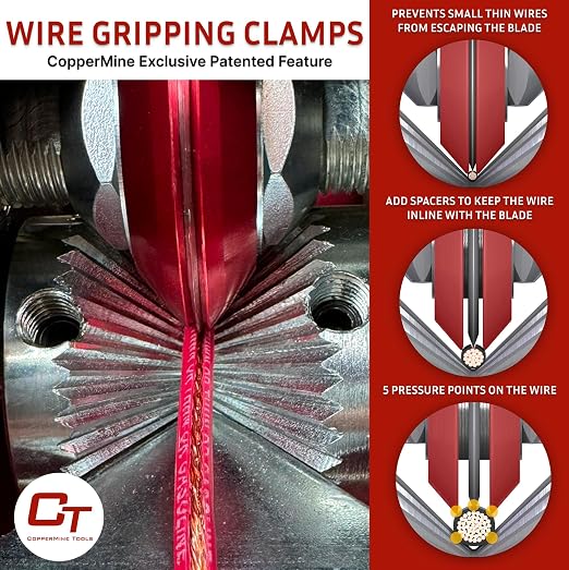 CopperMine Wire Stripping Machine, Drill Powered Benchtop Wire Stripper for 18 AWG to 1-1/2" Cable, Large Cable Wire Stripper, Manual Copper Wire Stripper Wire Recycling, Solid & Stranded Wire