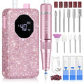 SAVILAND Professional Nail Drill 40000 RPM: Portable Diamond Nail Drill Kit Rechargeable 4000 mAh Electric Nail File for Thick Acrylic Nails with Ceramic Nail D rill Bits Sanding Bands Nail Tech Salon