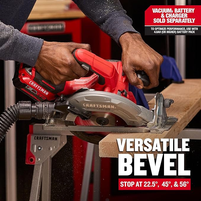 CRAFTSMAN V20 RP Cordless Circular Saw, 7-1/4 inch, Bare Tool Only (CMCS551B)