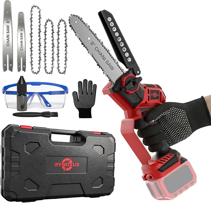 Mini Chainsaw for Milwaukee M18 Battery, 8-Inch and 6-Inch 2-IN-1 Cordless Electric Chain saw with 800W Brushless Motor and Auto-Oiler, Garden Tool for Woodworkers, Campers(Tools only)