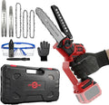 Mini Chainsaw for Milwaukee M18 Battery, 8-Inch and 6-Inch 2-IN-1 Cordless Electric Chain saw with 800W Brushless Motor and Auto-Oiler, Garden Tool for Woodworkers, Campers(Tools only)