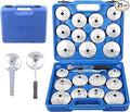 DAYUAN 23pcs Aluminum Alloy Cup Type Oil Filter Cap Wrench Socket Set | 1/2" Drive, Removal Tool, Storage Case Included