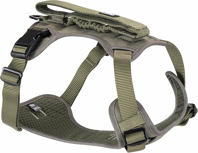 TUG Grab Dog Harness with Built-in Magnetic Traffic Leash (Small/Green) | Padded Magnetic Traffic Handle | Dual Leash Clips | 4-Point Adjustable Fit | Durable Nylon