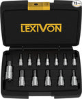 LEXIVON Torx Bit Socket Set, Premium S2 Alloy Steel | 13-Piece Star T8 - T60 Set | Enhanced Storage Case (LX-143)