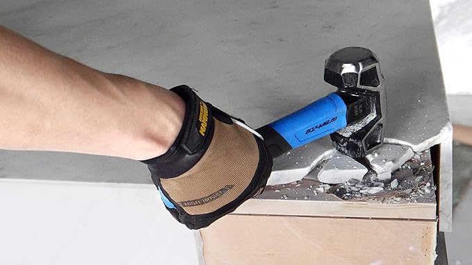 REAL STEEL Sledge Hammer, 3lb Drilling Club Hammer for Striking Rubber Grip Forged Jacketed Graphite 0508