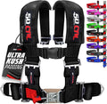 1pc 50 Cal Black 4 Point Harness 3 inch straps, Racing Harness Seat Belt | Ultra Kush padding, Push Button quick release hardware. Universal Fit for UTV, RZR, race car