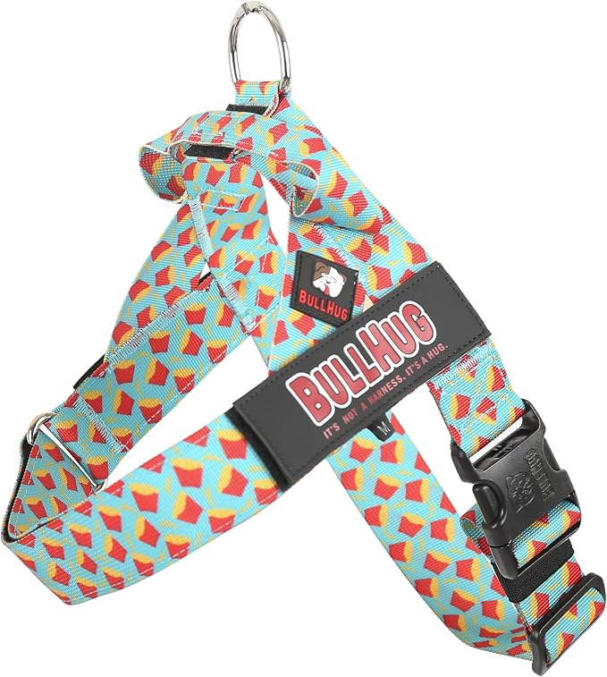 Adjustable Dog Harness– No Pull, No Choke – for English Bulldogs, French Bulldogs, Pugs & Broad-Chested Breeds – Easy, Safe Walks (Fries, Medium)