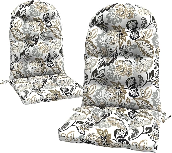 LVTXIII 2 Pack Outdoor Adirondack Chair Cushions, 44x19x4 Inch Water Repellent Patio Cushions for Rocking Chairs, Thick Tufted High Back Seat Cushion Set, Dailey Tan