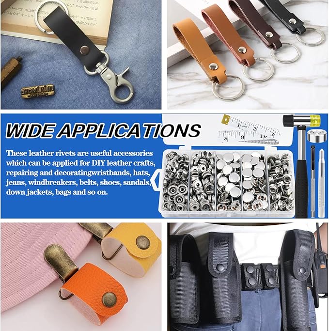 Canvas Snap Kit, Snaps Button, Heavy Duty Fastener Tool Set, 356 PCS Stainless Steel Buttons Kit,Boat Cover Snaps,Carpet Snap for DIY Repairing Boat Covers,Canvas,Sewing