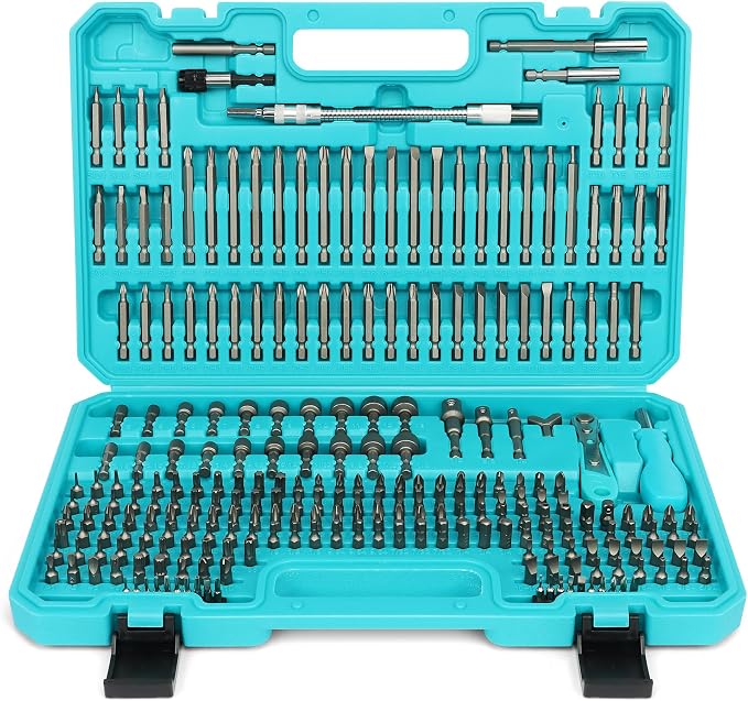 Amartisan 258-Piece Ultimate Screwdriver Bit Set,Chrome Vanadium Steel Driver Bit Set, Security bit set, Includes Bits Holder, Nut Driver, etc (Blue)