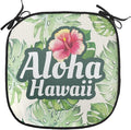 Lunarable Hawaiian Chair Cushion Pad, Monstera Leaves Tropic Plants Leaves Humid Weather Summer Travel Destination, Seat Padding for Kitchen & Patio with Anti-Slip Backing, 16"x16", Green Pink Cream