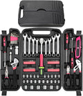 TLGREEN 95-Piece Home Tool Set with Storage Case, Pink | Wrench, Pliers, Sockets And Bits in One Case; Household Maintenance, Apartment Projects And DIY Repairs