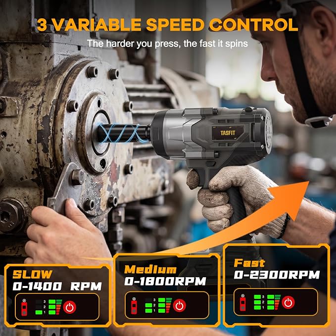 Cordless Impact Wrench 1110Ft-lbs Compatible with DeWalt 20V Battery | 1500N.m High Torque Brushless 1/2'' Impact Gun, 3-Speed, 4 Sockets for Car, Truck, Tire Removal, Rusted Bolts(NO Battery)
