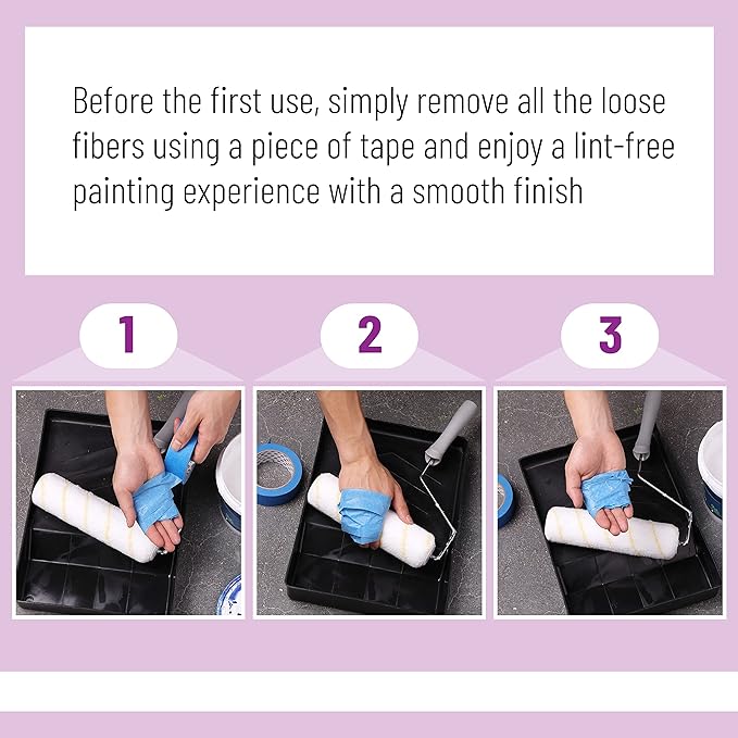Bates- Paint Roller Covers, 9", Pack of 18, Covers for Paint Rollers 9 Inch, 9 Inch Paint Roller Covers, Paint Roller Cover, Paint Roller Covers 9 Inch, Large Paint Roller Covers