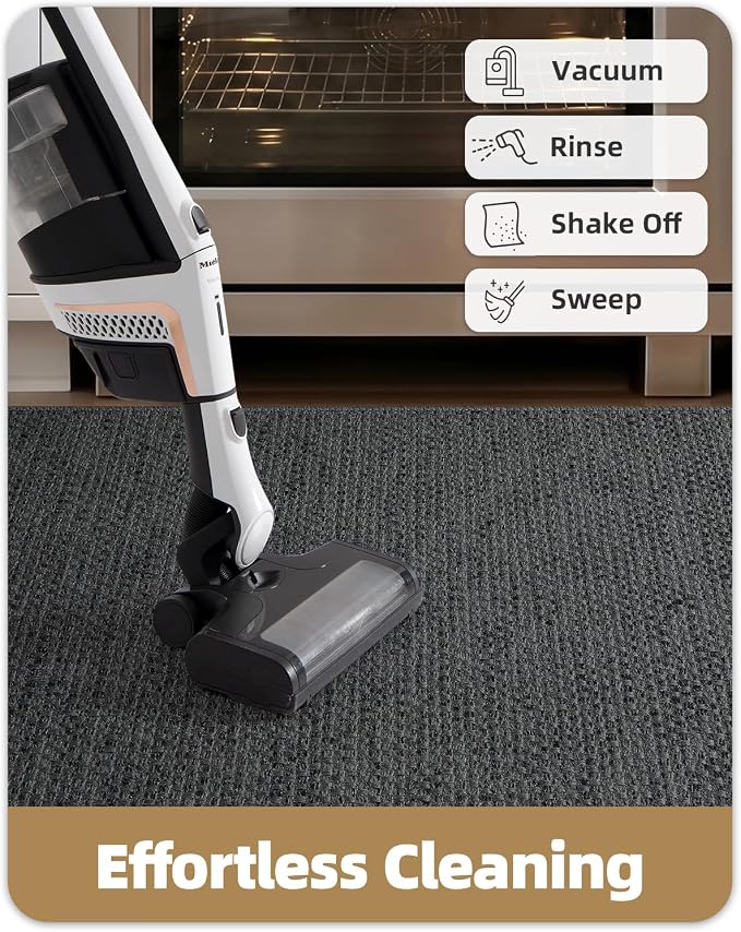 Color&Geometry Kitchen Rugs and Mats Non Slip Washable, Absorbent,Woven Kitchen Runner Rug Easy to Clean Kitchen Floor Mats for in Front of Sink, Laundry Room, Hallway, 24"x72", Dark Grey