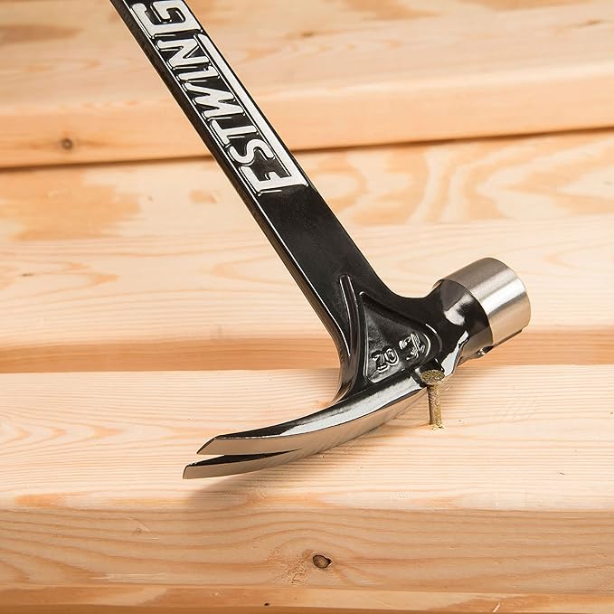 ESTWING Ultra Series Hammer - 15 oz USA Made Rip Claw Framing Hammer with Smooth Face & Genuine Leather Grip - E15S