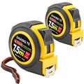 2 Packs Tape Measure 25 ft, Steel Measuring Tape Retractable, 25-Foot Basics Self-Locking Measurement Auto Lock Tape Rule Imperial/Metric Tape Measure for Body Measurements Handicraftsman