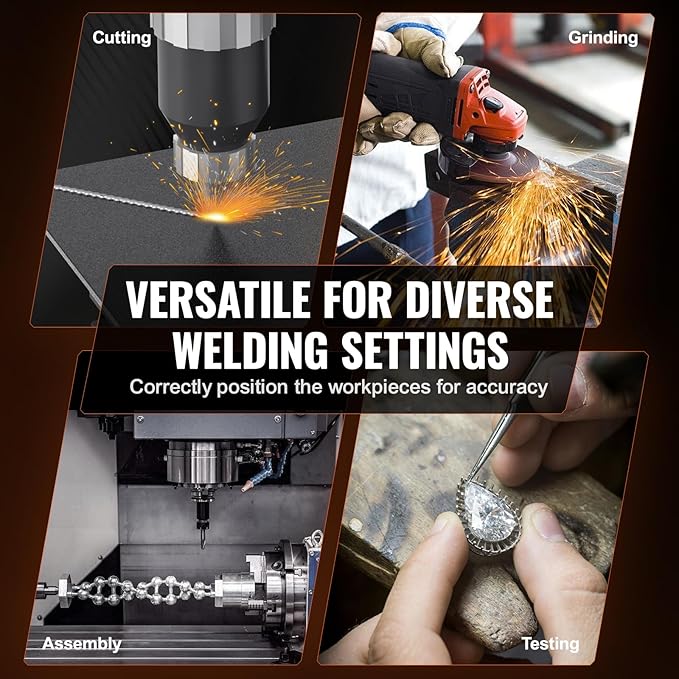 VEVOR Rotary Welding Positioner 50KG, Adjustable 0-90° Turntable for Welding 0.5-6RPM 120W, Includes 12.4 Inch 3-Jaw Lathe Chuck & Torch Stand for Efficient Cutting, Grinding, Assembly, Testing