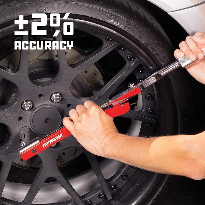 Powerbuilt 1/2 Inch Drive Torque Wrench Deflecting Beam, Accurate Torque Range 20 to 220 Foot Pounds, Precise Measurement with Sound, 649972