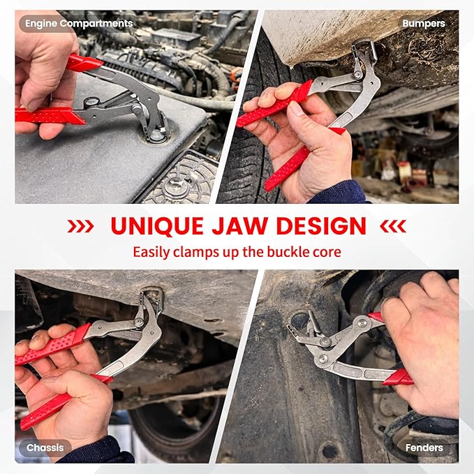 Car Clip Pliers, Panel Clip Removal Tool, Professional Auto Clip Removal Pliers for Automotive Plastic Fasteners, Push Pin & Door Trim, Damage-Free Interior & Exterior Disassembly Tool