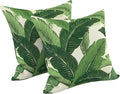 LVTXIII Outdoor/Indoor Throw Pillows, Decorative Throw Pillows with Inserts, 18"x18" Square Pillows for Bed, Couch, Sofa and Patio Furniture (Set of 2, Swaying Palms Green)