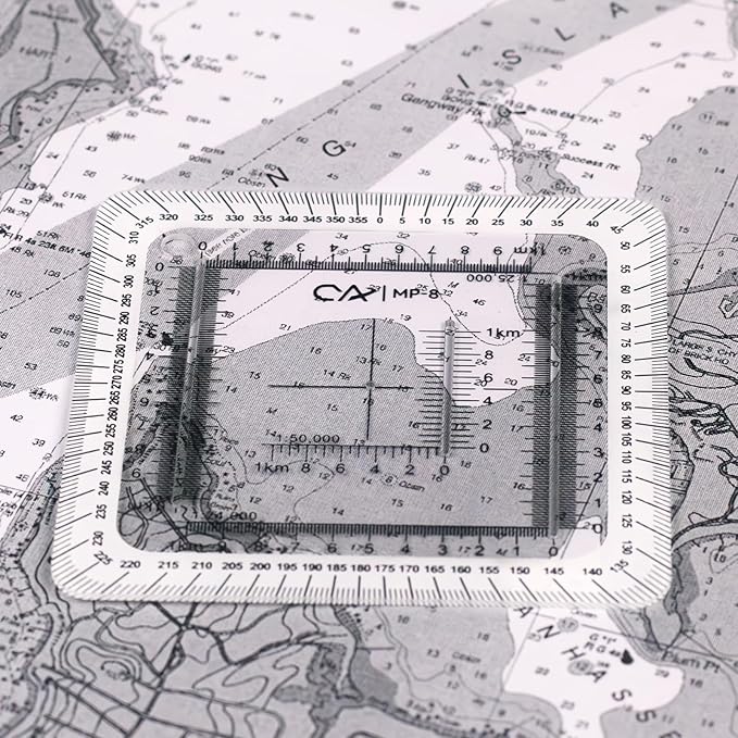 CYA UTM 2.75 x 2.75" Military Map Coordinate Scale Protractor Map for Land Navigation, Military Style UTM/MGRS Coordinate Scale