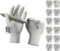 Schwer 12 Pairs Safety Work Gloves with Certified Level 6 Abrasion Resistance, ANSI A2 Cut Resistant Working Gloves with Grip for General Use, Construction, Gardening, Mechanic, 3D-Comfort, LT5636, XL