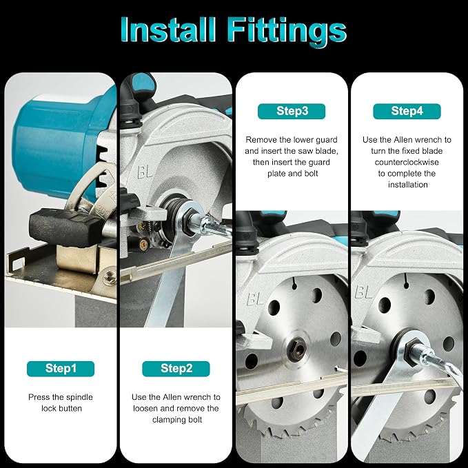 6 Inch Cordless Mini Circular Saw Brushless Motor | 2 Batteries & Charger, 3 Saw Blades Included (5", 5-1/2", 6"), Compact Saw for Wood, Plastic & Metal Cutting