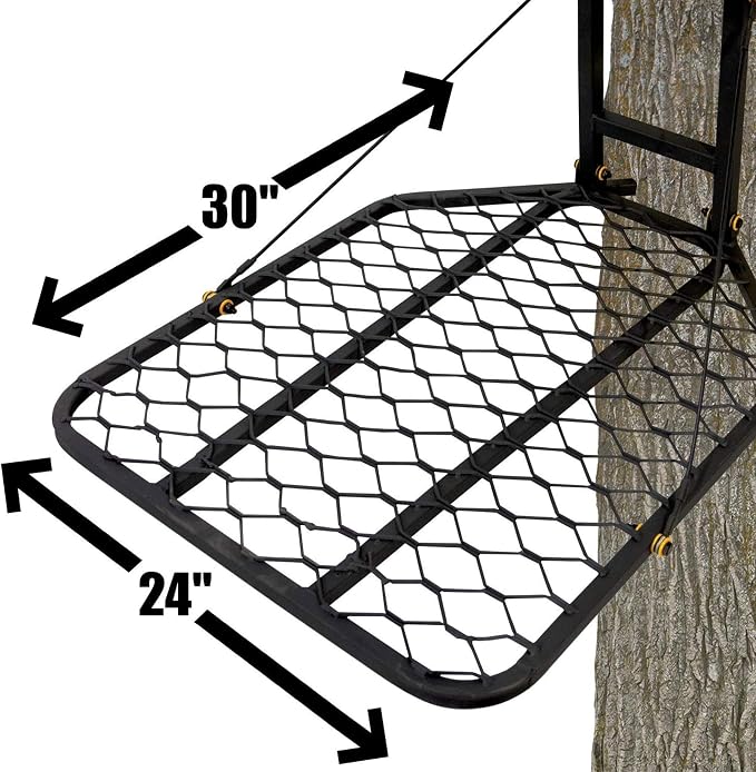 Muddy The Boss XL Wide Stance Hang-On Tree Stand Platform & Hawk Helium Set